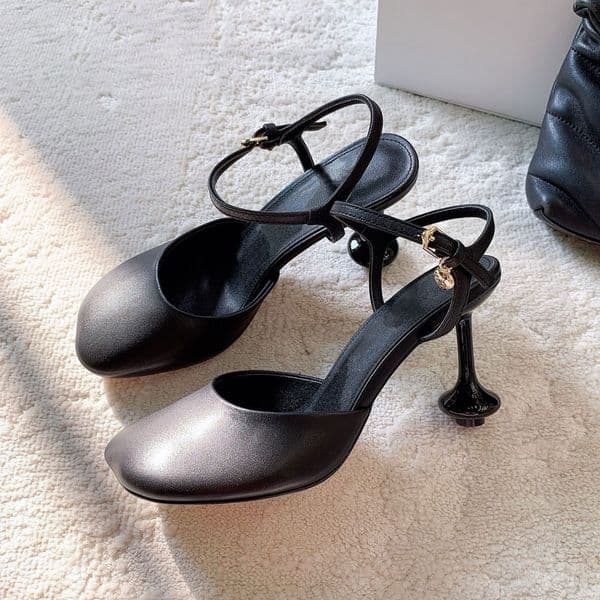 Top quality Rhinestone crystal Decoration real leather High-heeled sandals ankle strap Dress shoes Luxury designer High heels Evening party shoes womens