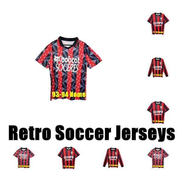 77 78 93 94 OGC Nice Home away TODIBO Bard soccer jerseys LABORDE DIOP Maillot de Foot MOFFI BOGA men ROSARIO THURAM DELORT BARKLEY retro Football shirts Boudaoui Diouf