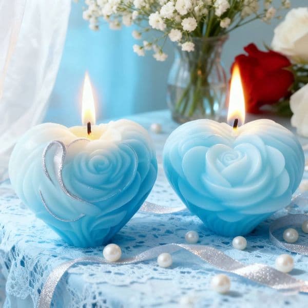 Bestseller Valentine Rose Heart Silicone Romantic Candle Wax Mold DIY Aromatherapy Plaster Craft Gift ddmySat