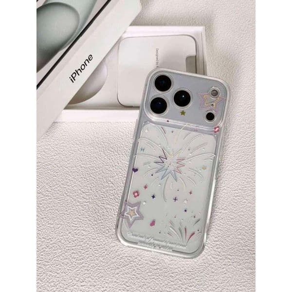 Colorful Pentagram Cartoon Phone Case For iPhone 17 Pro Max Air X XR XSMax 16e 15 14 13 Mini 12 11 Y2K Transparent Soft Cover