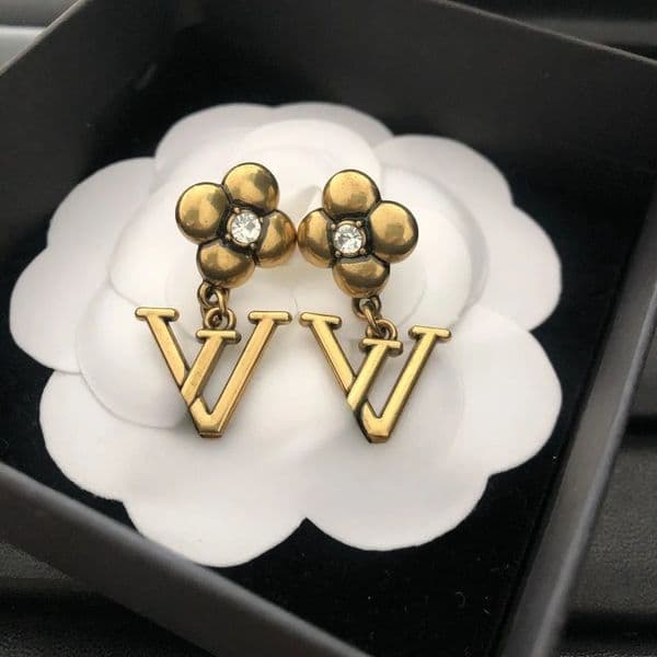 Designer Ear Stud Earrings High Quality Pearl Real Gold Brass Copper Stamp Letter Earring Fashion Womens Elegance Wedding Party Jewelry Accessories