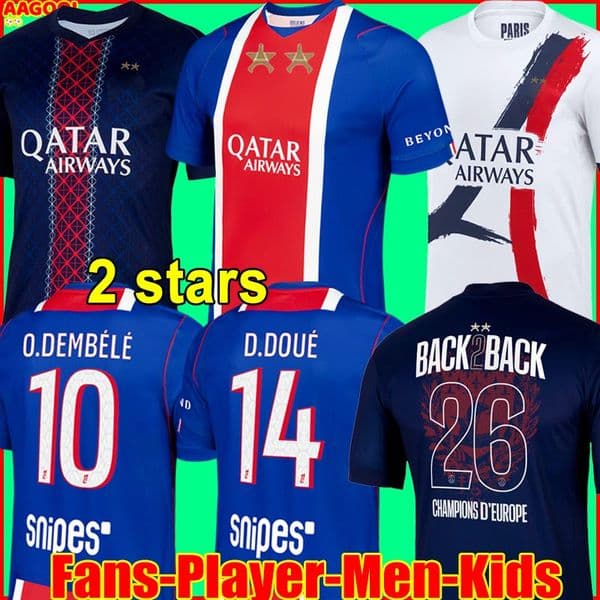 PSGe football shirt PARIS PSGES 25 26 27 soccer jersey maillot de foot VITINHA DOUE 2026 KVARATSKHELIA O.Dembele HAKIMI men kids kit uniforms night edition 2 two stars