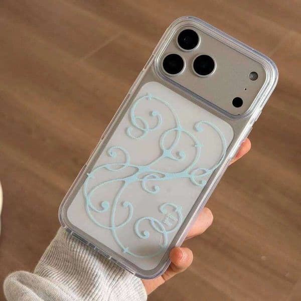 Blue Line Vine Y2K Phone Case For iPhone 17 Air 16 15 14 11 13 12 Pro Max XSMax XS XR X Personality Soft Back Cover