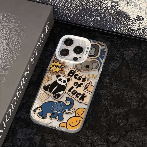 Jungle Animal Elephant Phone Case For iPhone 17 Pro Max Air X XR XSMax 7 8 Plus 16 15 14 13 Mini 12 11 Panda Hard Back Cover