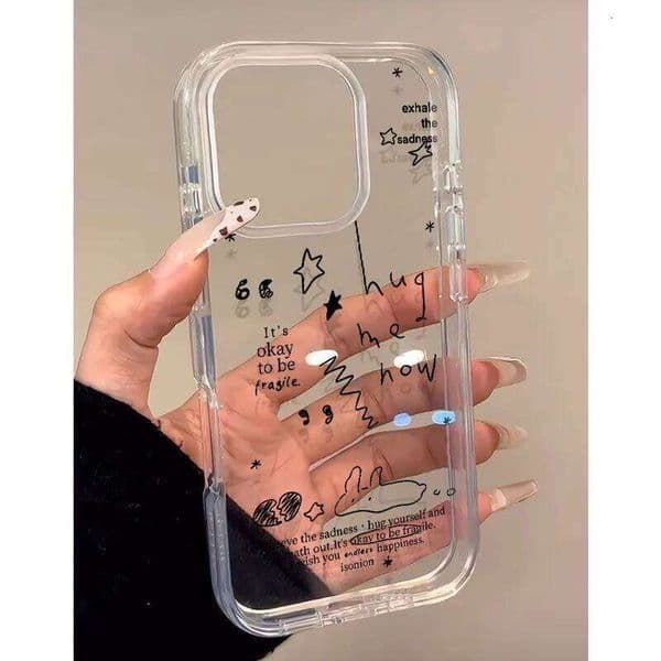 High Quality Line Graffiti Phone Case For iPhone Air 17 16 15 14 13 12 11 Pro Max XSMax XS XR X 7 8 Plus Soft Cover