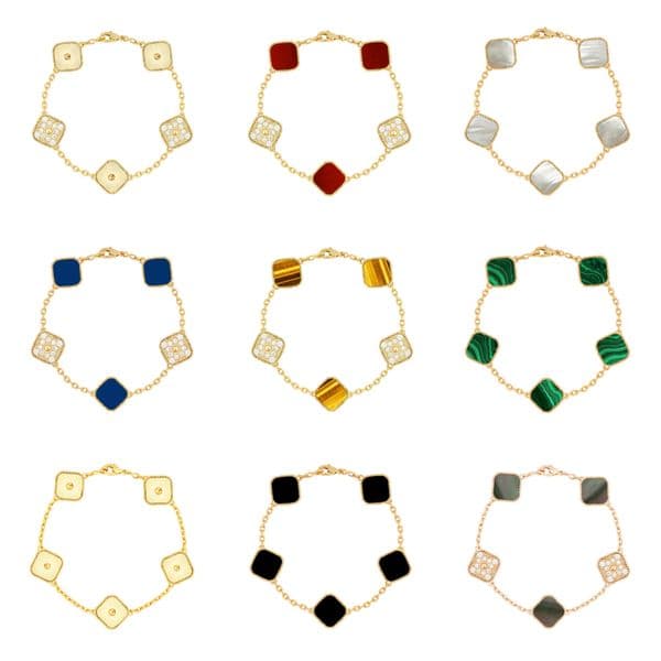 Lucky Clover Bracelet Designer Jewelry Designer Bracelet Bangle Women Fashion Charm Bracelets Classic Unisex Party Wedding Mother of Pearl Flower Clover Jewlery