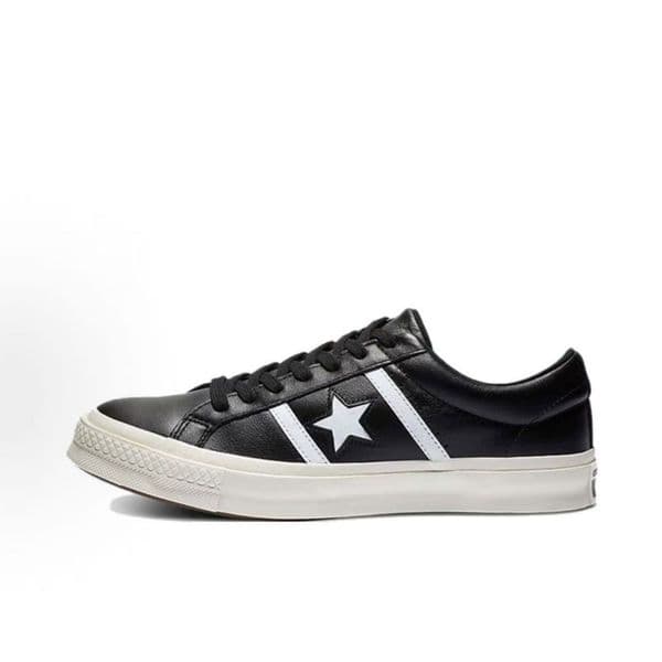 Converse One Star Classic Leather Retro Sneakers Black White Low Top Casual Shoes Anti Slip Durable Wear Resistant Board Shoes