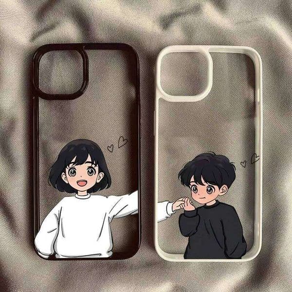 Happy Boy Girl Couple Clear Phone Case for 14C 13C 12C 4G Poco X6 X5 Xiaomi Redmi Note 14 13 12 11 Pro Plus 5G Cover