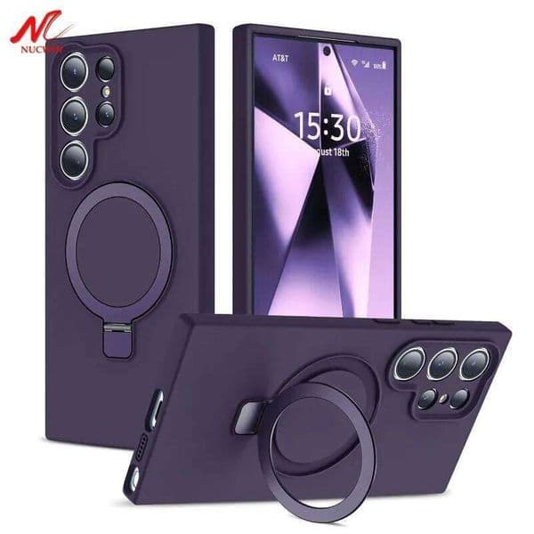 Magnetic Stand Holder for Magsafe Case For Samsung Galaxy S26 Ultra S25 Edge S24 S23 Plus Wireless Charging Liquid Silicon Cover