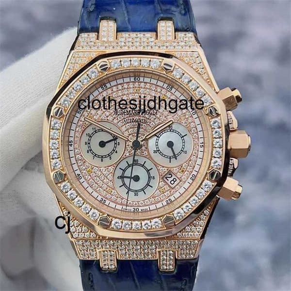 Watches Apf Factory RoyalOak Series 26022or Rear Diamond Full Sky Star 18k Rose Gold Material Date Timing Function With Automatic Mechanical Watch