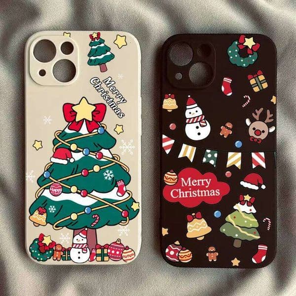 Phone Case For Samsung Galaxy S24 FE S25 S21 S23 S22 Ultra A54 A34 A14 A16 A55 A35 Cartoon Snowman Christmas Tree Soft Cover