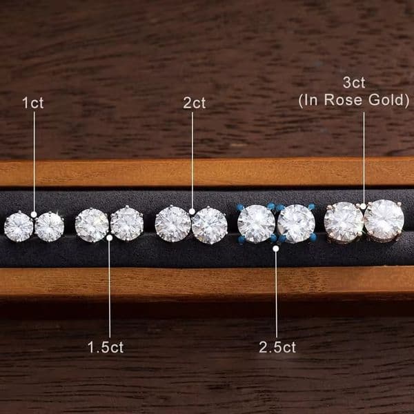 Dropshipping Moissanite Earrings14K Gold Plated S925 VVS GRA Certificate Moissanite Solitaire Diamond Stud Earrings Screw Back