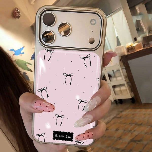 Modern Minimal Girl Sketch Art For iPhone 17 Air 16 15 14 13 12 11 Pro Max Plus Matte Plated Drip Glue Shockproof Cover