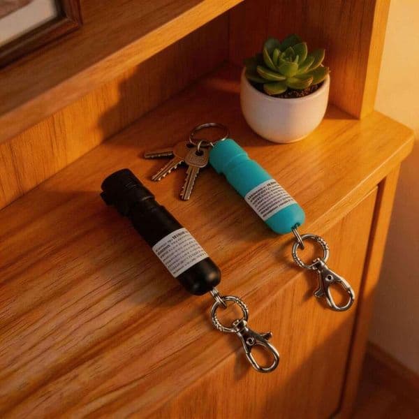 Jefrey Collins Mini Personal Safety Defense Spray with Keychain Key Ring Smallest EDC Protection Device for Women Jogging Outdoor