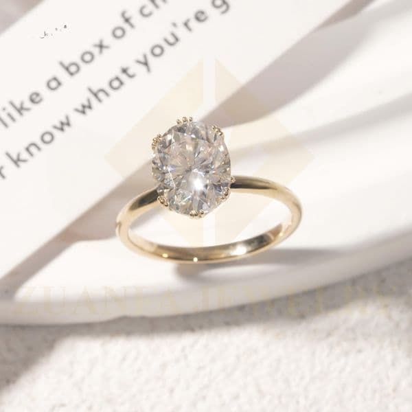 Custom Design Oval Cut 10K Solid Gold Lab Grown Diamond Wedding Rings Fine Jewelry Lab Diamond Gold Engagement Ring