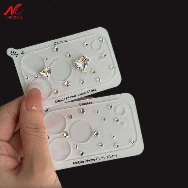 Luxuruy Diamond 3D Heart Glass Camera Protector iPhone 17 Max 17Pro Lens Film for iPhone17 Pro Clear HD Full Cover Case