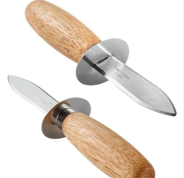 Stainless Steel Oyster Knife Wood Handle Oysters Shucking Knives Kitchen Seafood Sharp-edged Shell Opener Scallops Shells Openers TAX DUTY FREE HJ