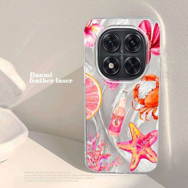 INS Shell Ocean Summer Flower Phone Case For Xiaomi Redmi 14 Note 12 Pro+ 11 10 Pro 4G 5G 13 14C Soft TPU Cover