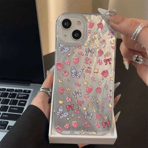 Full Screen Of Dazzling Flowers Phone Case For iPhone 17 Air 16 15 14 11 13 12 Pro Max XSMax XS XR X Hard Back Cover