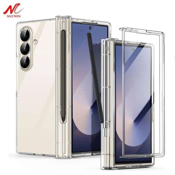 For 7 Case Clear Built-in Screen Protector S Pen Holder Full Body Cover for Samsung Galaxy Z Fold 6 5 4 3