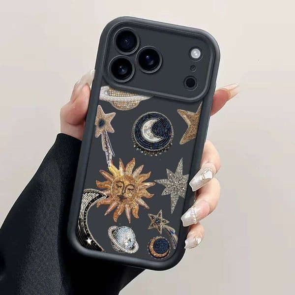 Vintage Celestial Jewelry Design Case For Samsung Galaxy S25 S24 S23 Ultra S22 S21 Plus FE A56 A55 A54 A53 A36 A34 A33 A26 Cover