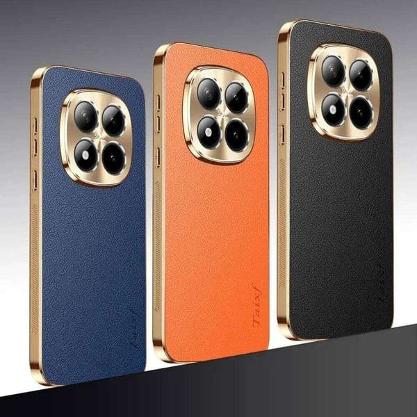 High End Vegan Leather Texture Case For Xiaomi Redmi Note 15 14 13 Plus 5G Turbo 4 Pro Shockproof Electroplated Frame Cover