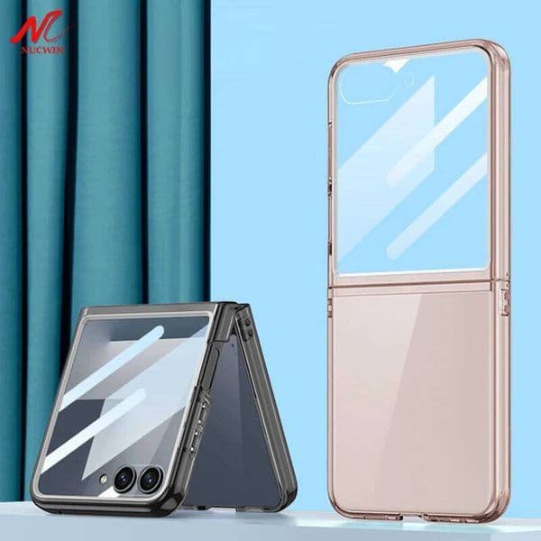 For Z Flip 360 Glass Built-in Screen Protector Case Transparent Clear Cover for Samsung Galaxy ZFlip 7 Flip7
