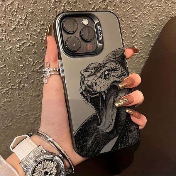 Black Cobra Design Graphic Phone Case For Samsung Galaxy S23 S22 S21 S25 S24 Ultra Plus FE A56 A34 A54 A53 A55 A16 A36 5G Cover