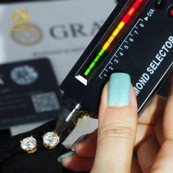 925 Sterling Silver VVS Moissanite Earrings Pass Diamond Tester Stud Back for Men and Women