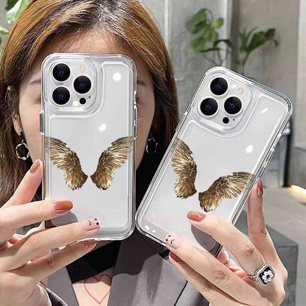 Glitter Pearl Angel Wings Phone Case For Xiaomi 17 Max ultra 15 T 14 13 12 Pro Mi 11 Lite Clear Protective Cover