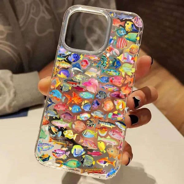 Colorful Tropical Fish Clear Phone Case For iPhone Air 16 15 14 13 12 11 17 Pro Max XSMax XS XR X 7 8 Plus Soft Back Cover