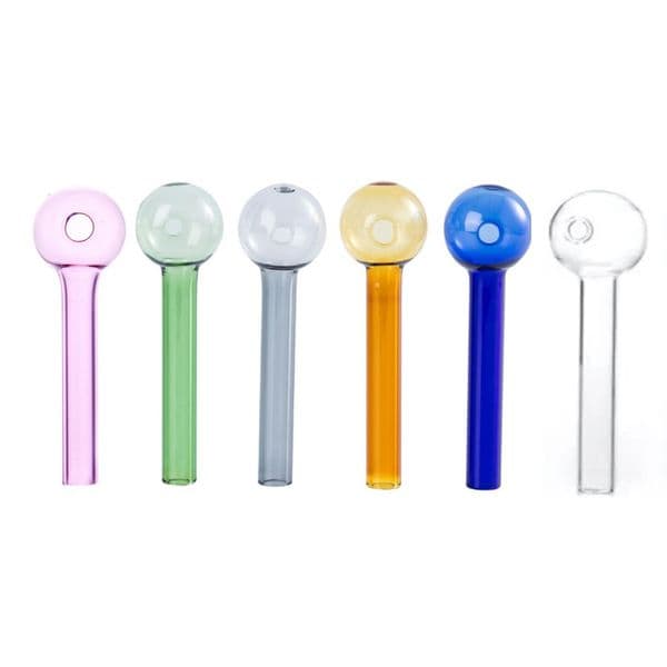 Wholesale Colorful 7cm Glass Oil Burner Pipes Straight cheap Water Filter Bubbler Burners Straight Hand straw Pipe for smoking with mini 20mm ball