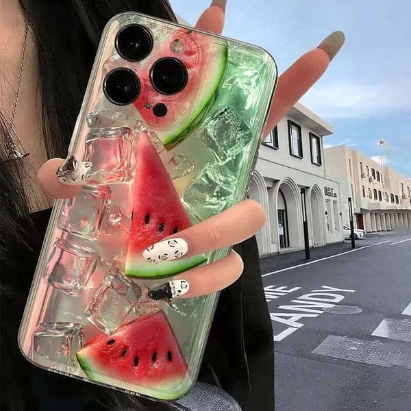 Ins Summer Fresh Iced Watermelon Simplicity Fashion Trendy Phone Case For iPhone 16 E 15 14 13 12 11 Pro XS Max 7 8 Plus Cover W260601