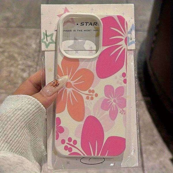 High Quality Red Floral Pattern Phone Case For iPhone Air 16 Plus 17 13 12 15 14 11 Pro Max Trend Y2K Soft Back Cover