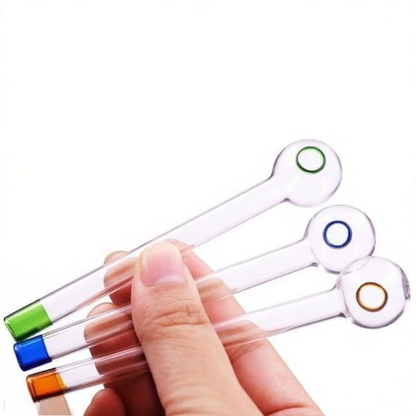 Wholesale Travel 4inch Colorful Thick Heady Bubbler Glass oil burner Pipe Portable Glass hand straw tube nails Pipes For Smoking