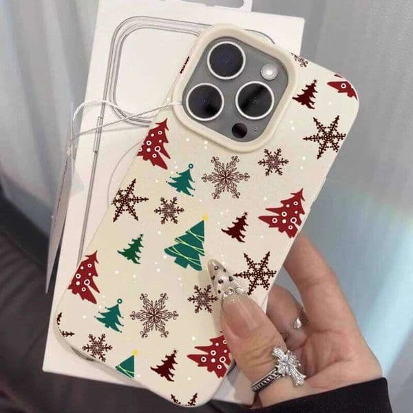 Shockproof Soft Cover Christmas Tree Snowflake Pattern Phone Case For iPhone 16 15 14 13 12 11 17 Pro Max Air XSMax XS XR X