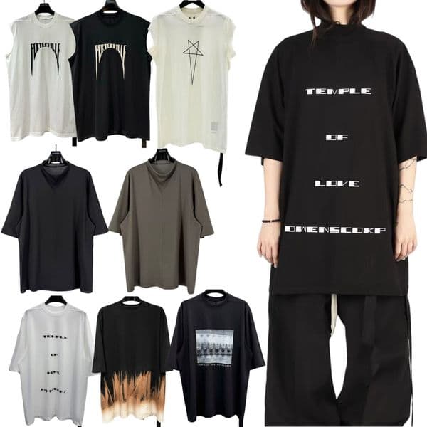 RICK OWEN T Shirt Dark RO T Shirt High Street Style High Quality Cotton 100% Printed T Shirt Men And Women Plus Size Men's Loose Short Sleeved Tshirts Top Paixia d3
