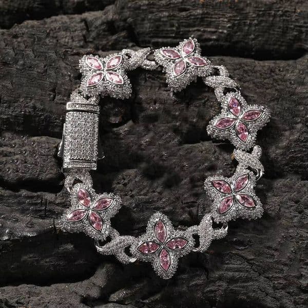 Hip Hop Clover Bracelet Fashionable Cool Rascal HighEnd 5A Moissanite bracelet necklace Handmade Link Chain Necklace