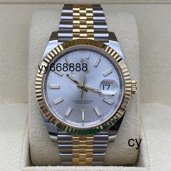 Luxury Watches Logbook Series 126333-0016 Silver Plate Five Bead Chain 41mm Diameter Mens Wristwatch Automatic Mechanical Watch cygood PG5Y