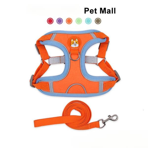Soft Dog Harness And Set Adjustable Pet Vest Durable Leash With Quick Release Buckle For Small Medium Large Dogs
