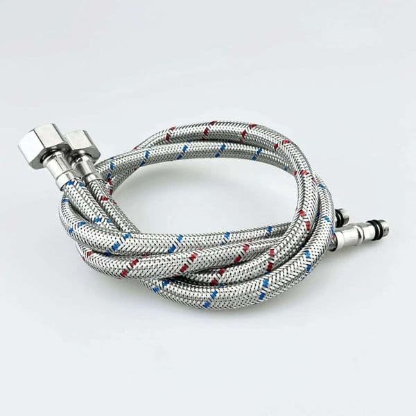 G1/2 G3/8 G9/16 60cm 1 Pair Stainless Steel Flexible Quality Inlet Hose Basin Hot and Cold Water Kitchen Sink Faucet Hoses