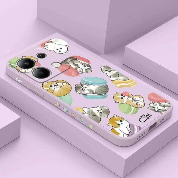 Sweet Cats Phone Case For Xiaomi Redmi Note 14 13 12 12S 11 11S 10 10S 9 9S Pro Plus 4G 5G Liquid Silicone Cover