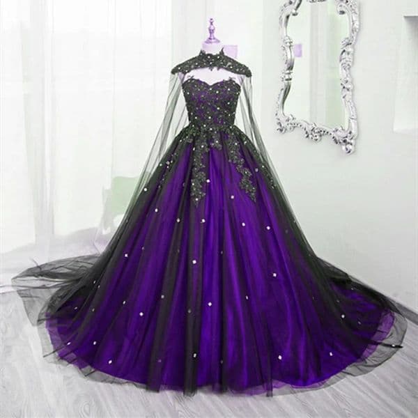Gothic Wedding Dresses With Wrap Lace Appliques Beaded A-Line Long Vintage Bridal Gowns Vestido De Novia