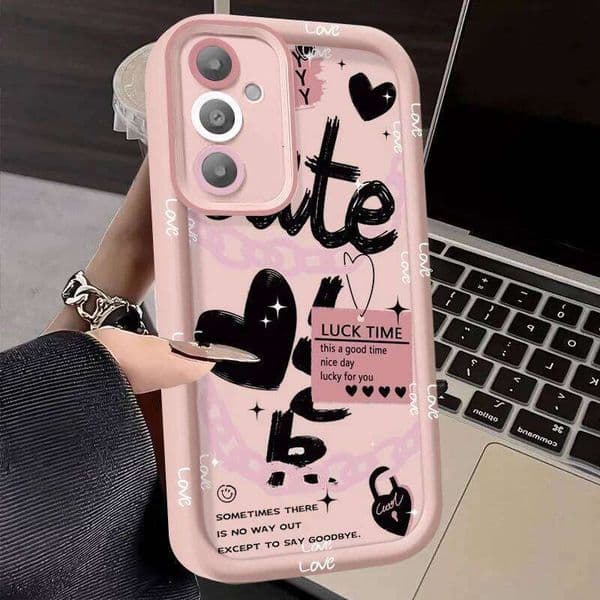 Graffiti Love Heart Case for Samsung A14 A05 A22 A13 A16 A06 A50 A05s A15 A12 A03 A35 A54 A23 A24 A03s A04s A55 A53 Soft Cover