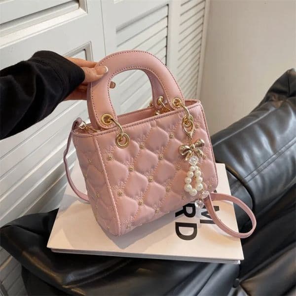 Designer Bag Luxury shoulder bag designer Women High-end Quilted letter flower Embroidery Pearl Handbag Bucket Crossbody Bag