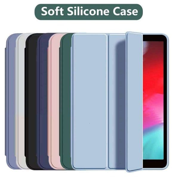 Flip case for iPad Mini 1 2 3 4 5 7.9 inch, Slim three fold stand Tablet Case with Soft Silicone Back Cover, Auto Wake/Sleep W260602