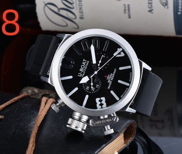 2026 Five stitches Automatic Mechanical Watches Men's Sports Big Boat Top luxury brand Silver Black Rubber Classic Round Wristwatches Self Wind U Watch Type