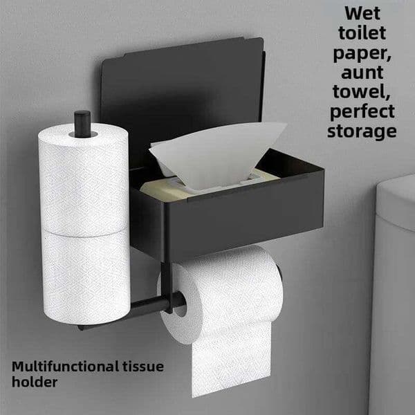 Stainless steel punch-free paper towel holder with wet wipes bathroom wall-mounted rack storage box