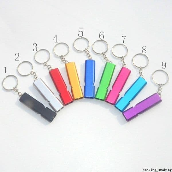 Portable High Frequency Aluminum Alloy Emergency Whistle Keychain Outdoor Tools Training Whistle Camping Hiking DHL