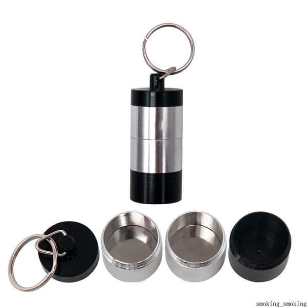 Compact Medicinal Herbs Jar Spice Organizers Stackable 4-Tiered Metallic Storage Unit with Keychain